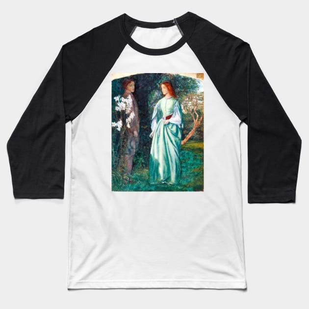 Aurora Leigh’s Dismissal of Romney (The Tryst) - Arthur Hughes Baseball T-Shirt by forgottenbeauty